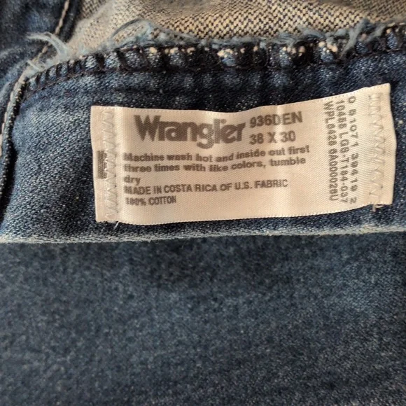 Wrangler Men's Dark Blue Straight Jeans 38 X 30 - Picture 2 of 5